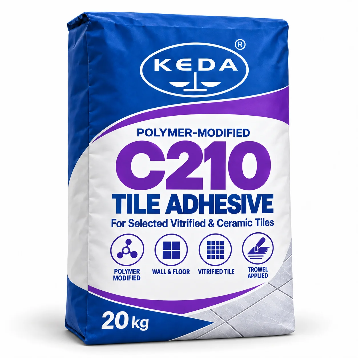 KEDA C210 polymer modified tile adhesive bag