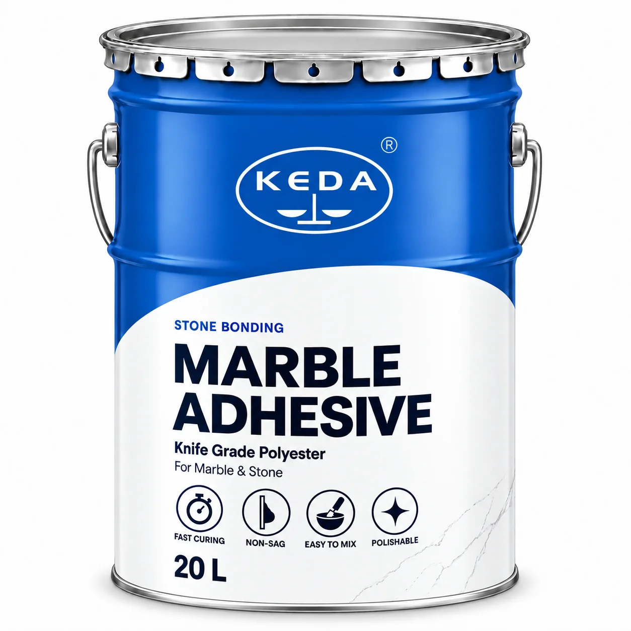 KEDA Knife Grade Polyester Marble Adhesive 20L pack